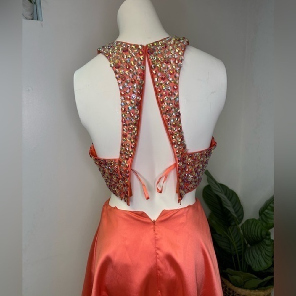 Faviana Coral 2 piece Prom Dress with Maxi‎ Skirt sz 2 - Picture 11 of 17